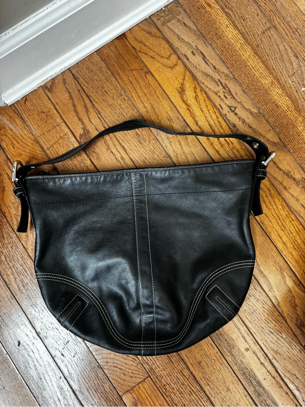 Coach Black Leather Hobo Shoulder Bag - Classic Vintage Y2K